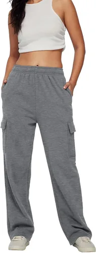 Vista 4 de AUTOMET Womens Cargo Sweatpants Casual Baggy Fleece High Waisted Joggers Pants