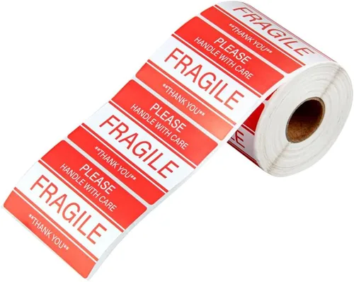 Vista 11 de Restaurantware Label Tek - Calcomanías de embalaje de 2 x 2 pulgadas, 500 etiquetas de envío de alta calidad, advertencia de asfixia, papel blanco