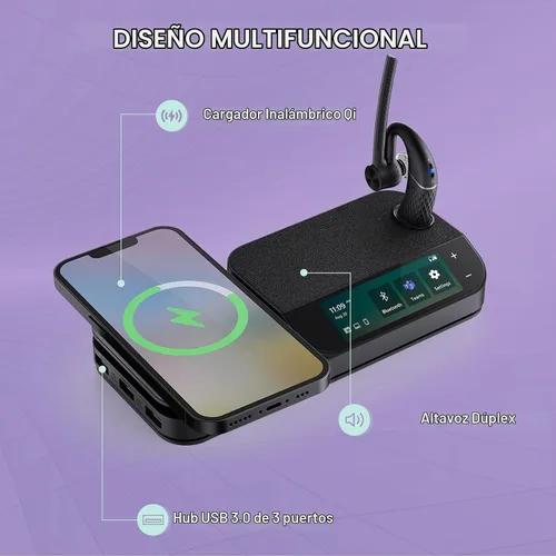 Vista 3 de Yealink BH71 Workstation Pro Auriculares Bluetooth para teléfono de oficina, computadora, móvil, compatible con Teams (certificado) Zoom, funda