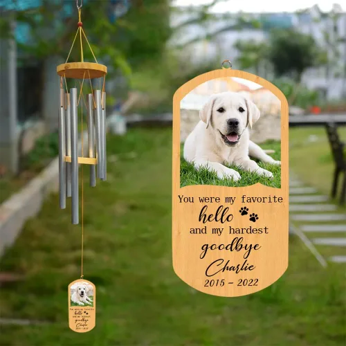 Vista 9 de Campanillas de viento personalizadas para perros, campanillas de viento conmemorativas para perros, campanillas de viento para pérdida de mascotas A3