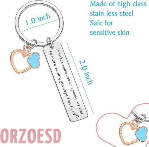 Vista 2 de ORZOESD Llavero de despedida para colega, regalo de jubilación, joyería de despedida, llavero de despedida, compañero de trabajo, joyería