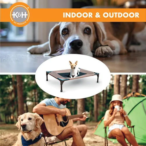 Vista 8 de K&H PET PRODUCTS - Cuna elevada para mascotas con centro de malla, varios tamaños Malla Chocolate/Negro
