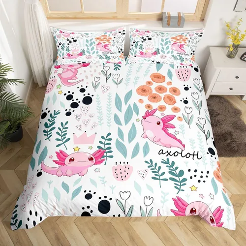 Vista 15 de Erosebridal Juego de ropa de cama individual de animales de la selva para niñas y niños, funda de edredón de elefante oso, tigre, león, safari