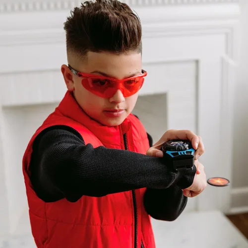Vista 2 de Space Blaster Playset para niños – Ultimate Alien Combat Toy Juego de rol de 5 piezas Varita iluminada, gafas, cuchillo de juego de simulación