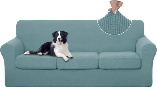 Vista 56 de U-NICE HOME Funda elástica para sofá de 3 piezas, funda de sofá lavable con cojín de asiento individual para sofá de 2 cojines, apta para mascotas