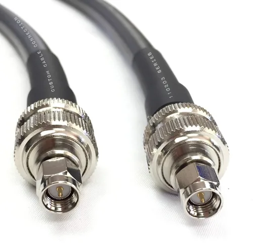 Vista 3 de Custom Cable Connection Cable de antena coaxial de baja pérdida de 1 pie SMA macho a SMA macho LMR400 veces microondas 50 ohmios