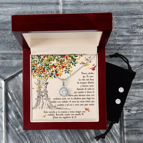Vista 4 de Lampara De Amor Eterno Para Mi Hija En Español - A Mi Hermosa Hija - Collar De Amor Eterno, Un Regalo Unico Para El Amor De Mi Vida, Regalos De Amor