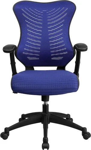 Vista 12 de Flash Furniture Kale Silla de oficina ergonómica giratoria ejecutiva de malla negra con asiento LeatherSoft y brazos ajustables Asiento ergonómico