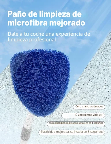 Vista 4 de AstroAI - Limpiador de parabrisas, limpiador de microfibra para ventanas de automóviles con 4 almohadillas de microfibra reutilizables, lavables