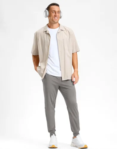 Vista 3 de G Gradual Pantalones de golf para hombre con bolsillos con cierre y pantalones elásticos de chándal ajustados pantalones de chándal para hombre
