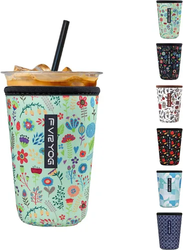 Vista 50 de Fundas de neopreno reutilizables aisladas para café helado, fundas para tazas de café helado, fundas para bebidas heladas y calientes