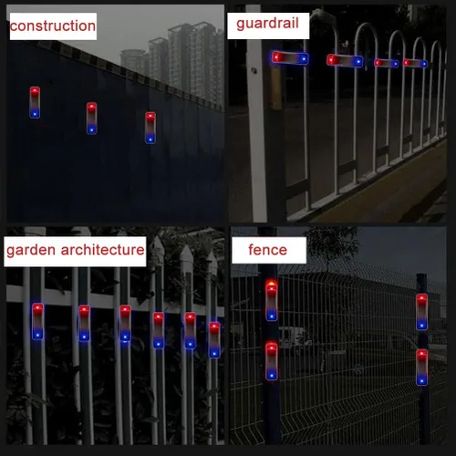 Vista 5 de Aolyty Luces de advertencia solares, luz LED intermitente IP65 impermeable luces de seguridad solar para conducción nocturna Barricada seguridad
