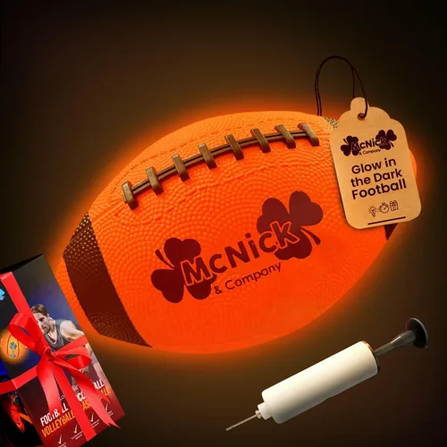 Vista 6 de MCNICK & COMPANY Balón de fútbol que brilla en la oscuridad, bola LED ultra brillante con bomba y batería de larga duración, regalo divertido