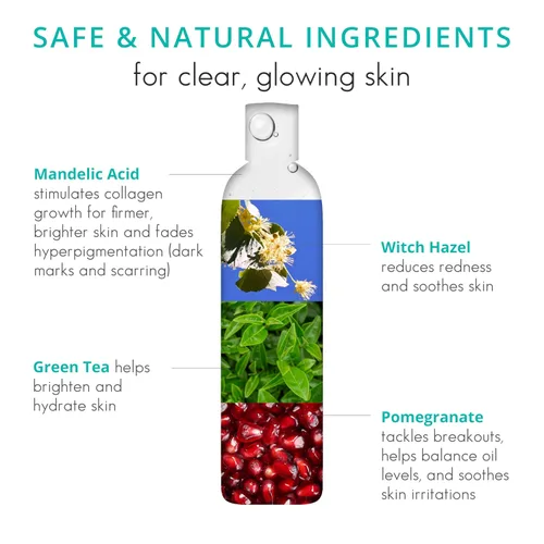 Vista 4 de Almond Clear Jabón facial y corporal Cuidado de la piel para la piel propensa al acné y a la foliculitis – Suave gel facial y corporal, limpiador