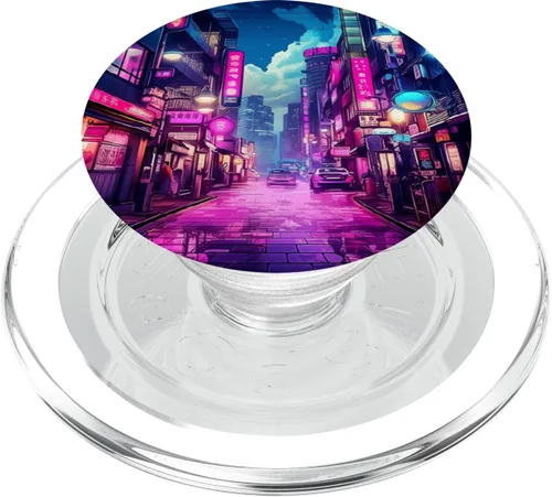 Vista 8 de PopSockets PopGrip estándar de moda japonesa Vaporwave Kanji Japón