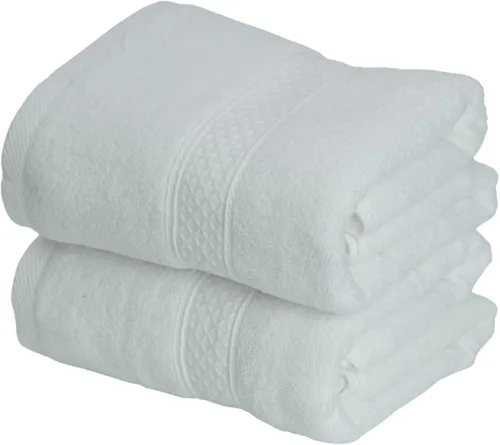 Vista 4 de Toallas de baño blancas, toallas de baño extragrandes 100% algodón, cero torsión, secado rápido, toallas de ducha suaves, toallas de baño