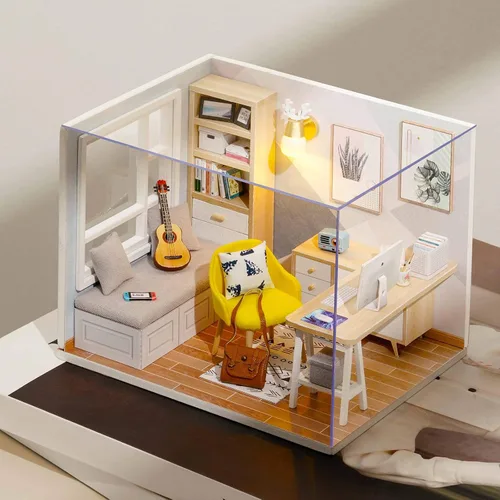 Vista 3 de DIY Miniature Dollhouse Kit with Furniture Plus Dust Proof for Teens Adults
