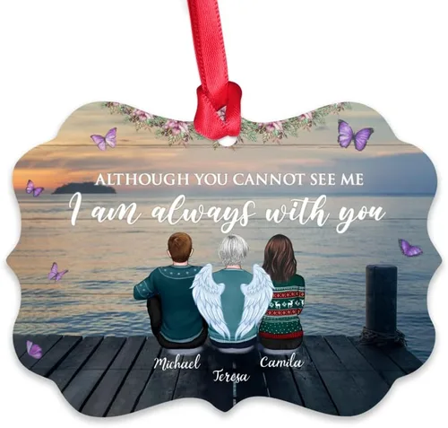 Vista 12 de Gossby Adorno conmemorativo de Navidad personalizado – Pérdida de padre estoy siempre contigo (padre, hija) personalizado para decoración de árbol