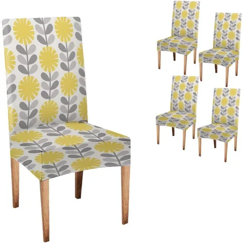 Vista 277 de CAPSCEOLL Christmas Dining Chair Covers,Snowflakes Festive Winter Pattern Stretch Chair Covers for Dining Room Set of 2 Washable Spandex Parson