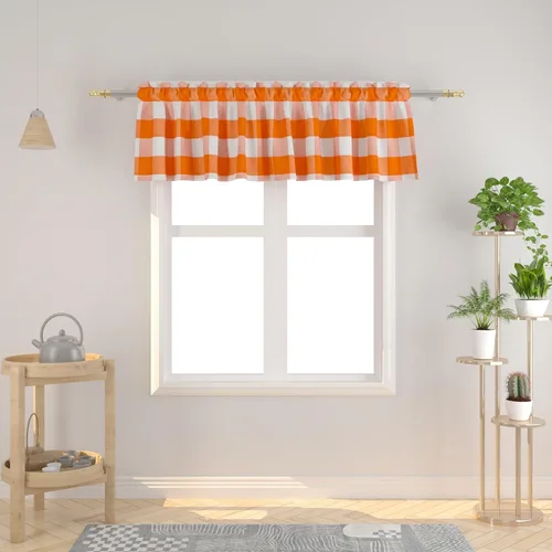 Vista 129 de Cenefas de cortina para ventana de 16 pulgadas de largo, 2 paneles de cuadros búfalo, cortinas pequeñas con bolsillo para barra, estilo clásico