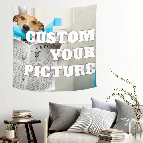 Vista 8 de AIUSAAMZ Tapiz personalizado para cargar imágenes personalizables, telón de fondo personalizado, crea tu propio tapiz para colgar en la pared