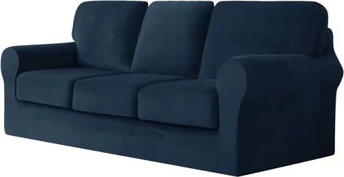 Vista 30 de Funda de sofá con fundas de cojín de asiento separadas y fundas de respaldo, fundas elásticas para sofá, fundas protectoras de terciopelo