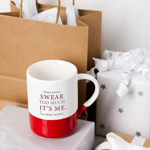 Vista 2 de Pavilion - Taza de café grande de 18 onzas, Some Moms Swear Too Much, It's Me. I'm Some Moms