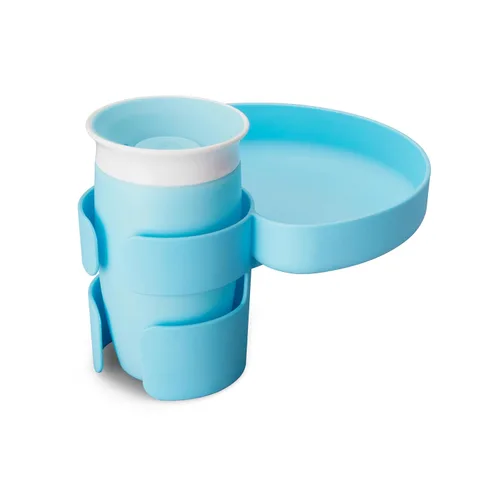 Vista 2 de Munchkin Bandeja para asiento de automóvil con taza Miracle 360 para niños pequeños de 1 a 3 años, accesorio de viaje y viaje por carretera para Azul