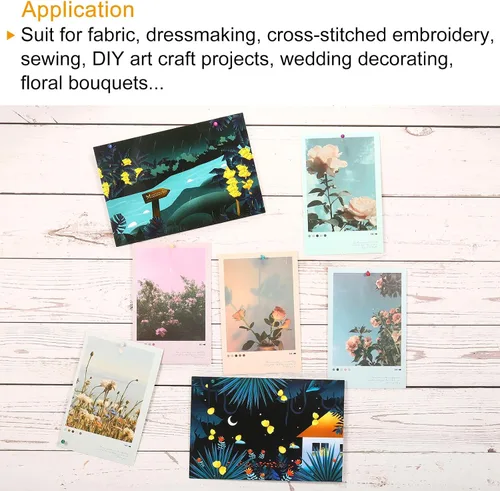 Vista 5 de PATIKIL Alfileres de costura, juego de 12 ramilletes decorativos para suministros de manualidades de costura, color negro