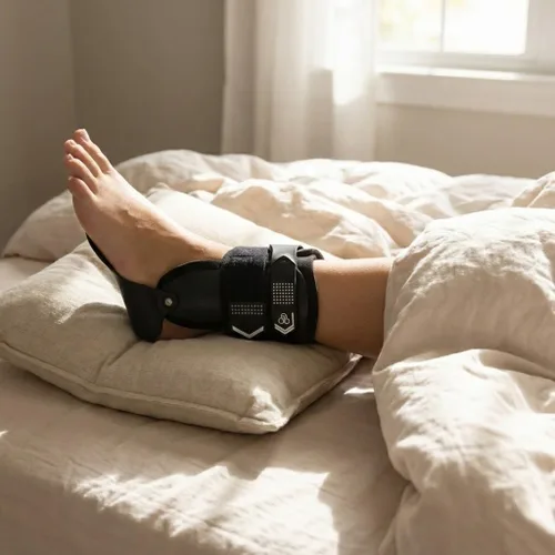 Vista 6 de DonJoy Performance BIONIC - Tobillera de estribo, soporte máximo de tobillo medial/lateral, soporte rígido de perfil bajo, ajustable, inmovilización