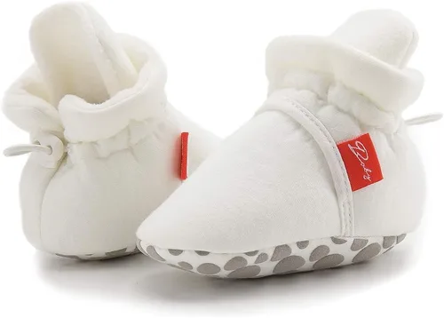 Vista 65 de Botines de forro polar para bebés, niños y niñas, pantuflas antideslizantes con agarre suave, zapatos de calcetín para recién nacidos, cuna