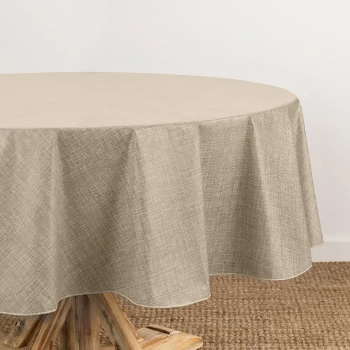 Vista 20 de Elrene Home Fashions - Mantel de vinilo con respaldo de franela inspirado en lino Monterey, resistente al agua y a las manchas, 52 pulgadas X 52 Azul