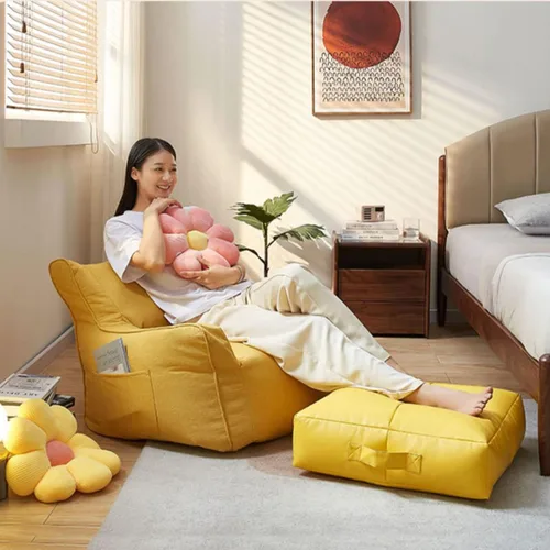 Vista 7 de Sofa Lazy Sack - Puf gigante para adultos (sin relleno), tumbona perezosa, tatami, ultra suave, funda para silla, muebles de sala de estar, asiento