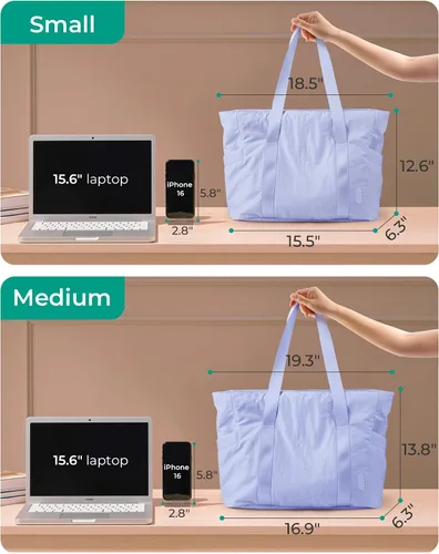 Vista 29 de BAGSMART Bolsa de mano para mujer con cremallera, bolsa de gimnasio con compartimentos, bolsa de trabajo para enfermera, baile, bolsa de yoga