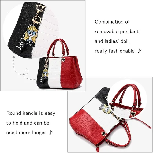 Vista 4 de Bolsos de mano para mujer, bolsos de mano de piel sintética para mujer