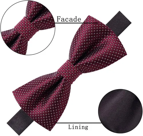 Vista 4 de AUSKY Paquete de 8 elegantes pajaritas ajustables preatadas para hombres y niños (paquete de 1, 4, 5, 6 y 8 para opción)