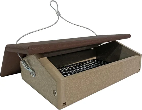 Vista 8 de DutchCrafters Comedero de plástico de poliéster al revés para pájaros, para colgar en el exterior, dos soportes para tartas de sebo para exteriores