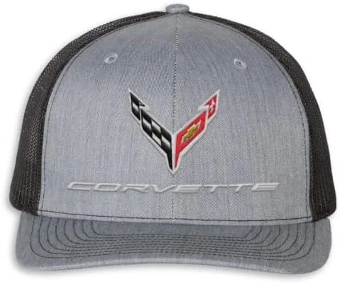 Vista 8 de SR1 Performance C8 Corvette Snapback Hat - Gorra trasera de malla estructurada Chevy