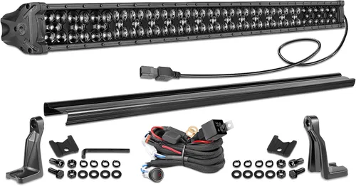 Vista 8 de Barra de luz LED de 20 pulgadas con arnés de cableado, serie negra Nirider con cubierta de 350 W, luces antiniebla LED de inundación puntual