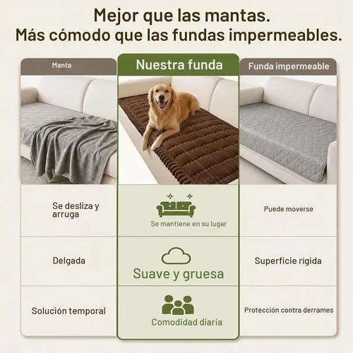 Vista 7 de decorUhome Funda de sofá para perros, funda antideslizante y mullida para sofá, para asiento, respaldo y reposabrazos, protector de sofá suave