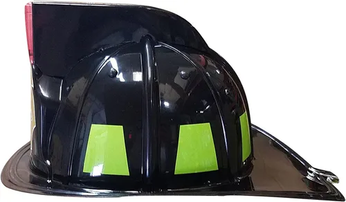 Vista 3 de Aeromax Casco de bombero negro con luces y sirena sombrero de disfraz infantil