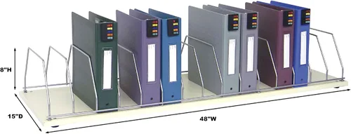 Vista 2 de Soporte para organizar archivos de oficina y estante de almacenamiento de carpetas de acordeón Capacidad (48 W x 15 D) Clasificador de archivos