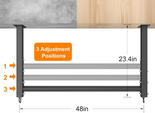 Vista 2 de Ceiling Mounted Pull Up Bar, Heavy Duty 700 LBS Multi Grip Pull Up Bars, 16"/24" Rafter Chin Up Bar, Ceiling Joist for Garage/Gym/Basement with