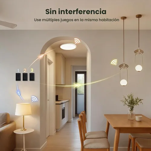 Vista 3 de SURAIELEC Kit de interruptor de luz inalámbrico y receptor, negro, control