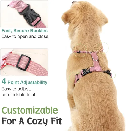 Vista 7 de VavoPaw Cinturón de Seguridad para Perros, Chaleco de Seguridad Arnés para Perros para Automóvil con Hebilla Ajustable Cinturón de Seguridad