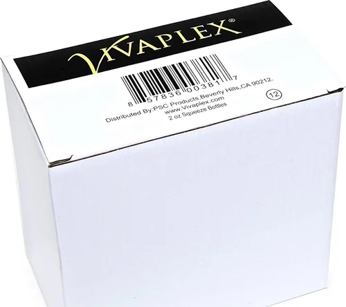 Vista 2 de Vivaplex - Botellas de plástico transparente de 2 onzas con tapas abatibles negras, paquete de 12