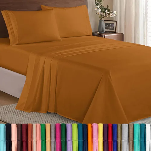 Vista 10 de Elegant Comfort - Juego de sábanas de microfibra de 1500 hilos de calidad hotelera prémium de 4 piezas - Resistente a arrugas, sábana bajera