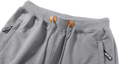 Vista 4 de CRYSULLY Pantalones cortos de algodón para hombre con bolsillos con cremallera