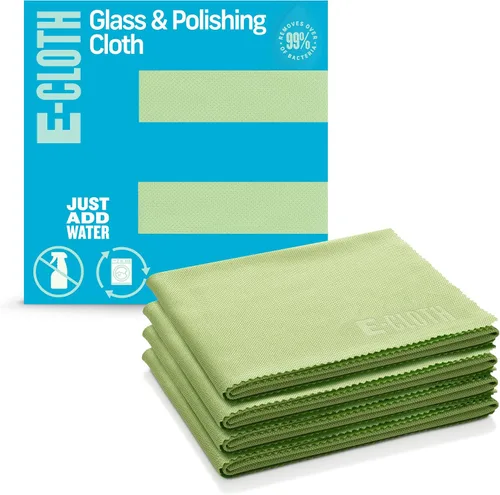 Vista 24 de E-Cloth - Paños para vidrio y pulido, limpiador de vidrio de microfibra premium, ideal para ventanas, vidrio y espejos, lavable y reutilizable
