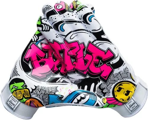 Vista 55 de Battle Sports - Guantes de fútbol americano para receptor abierto con dorso de mano, ultraadherentes y con agarre, antideslizantes, para adultos